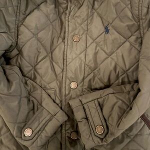Ralph Lauren Olive Quilted Jacket with Button Accents